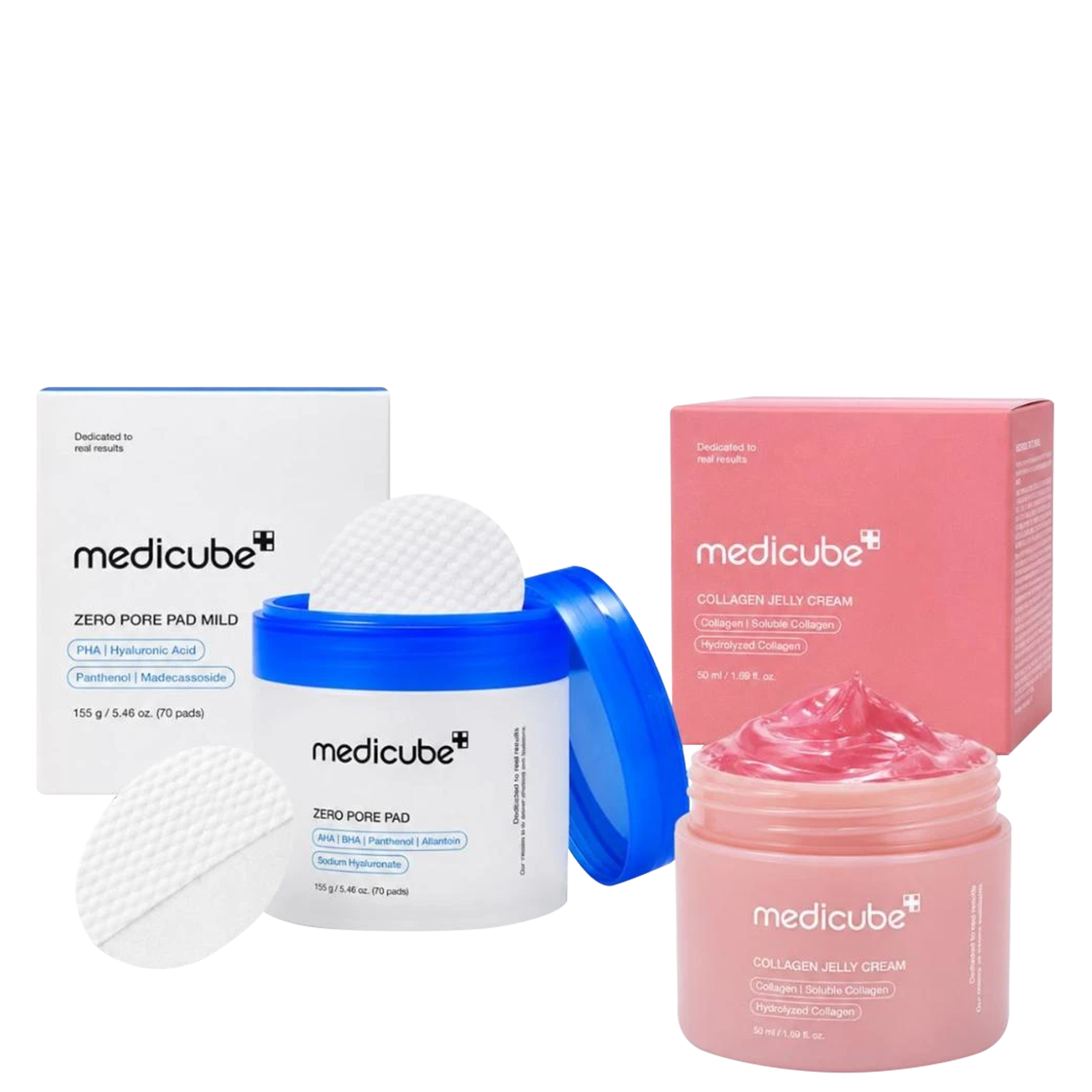 Kit Medicube Zero Pore Pad e Collagen Jelly Cream (2 produtos)