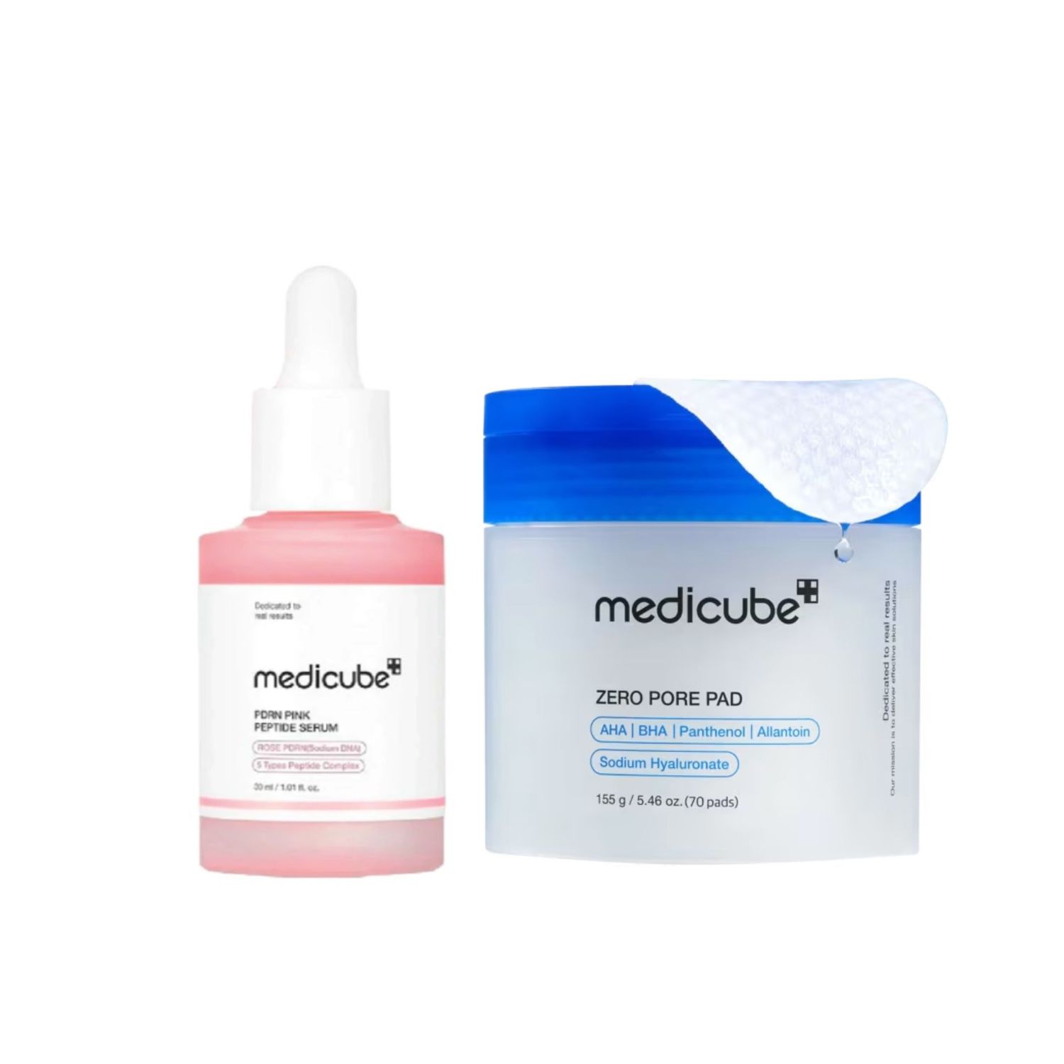 Kit Medicube Sérum PDRN Pink Peptide 30 ml + Pads Zero Pore Mild